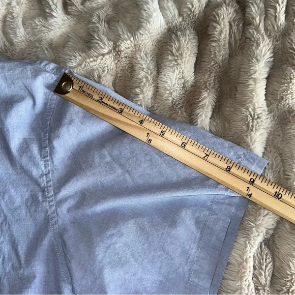 Abercrombie & Fitch Cropped Button Up Shirt Men’s Medium Blue Stretch - Picture 7 of 10